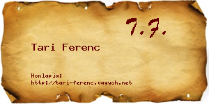 Tari Ferenc névjegykártya