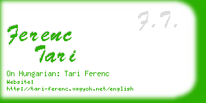 ferenc tari business card